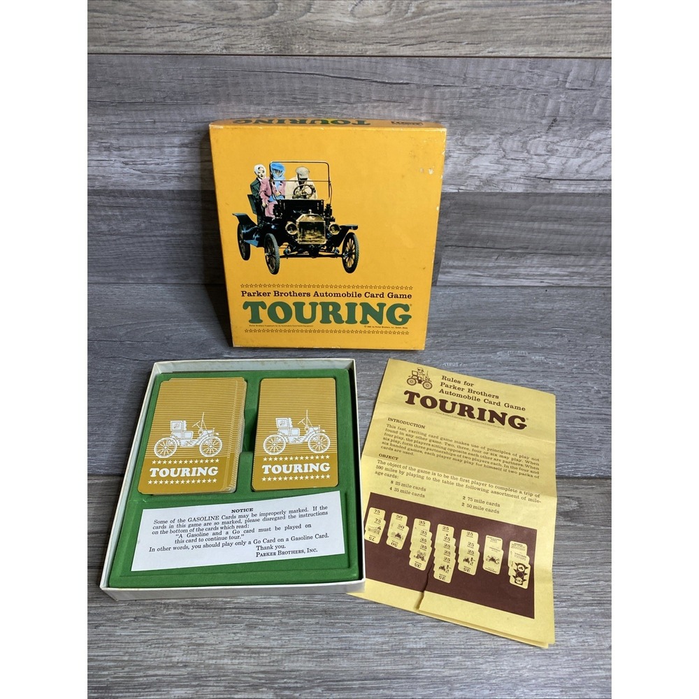 Vintage Parker Brothers TOURING Automobile Card Game 1965 Complete